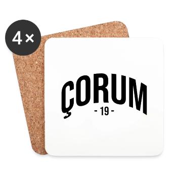 Corum 19 Turkey Turkiye TR Gift Holiday Turk - Coasters (set of 4) - white - Front