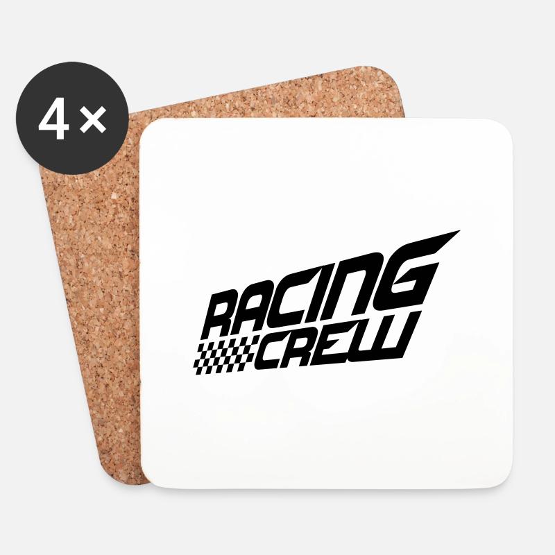 Racing Crew Cool Team Spruch Liebe Rennauto Fahren - Untersetzer (4er-Set) - Weiß