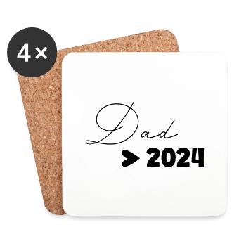 Papa 2024 - Dessous de verre (lot de 4) - blanc - Devant