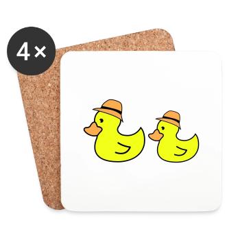 Chapeau de canard - Dessous de verre (lot de 4) - blanc - Devant