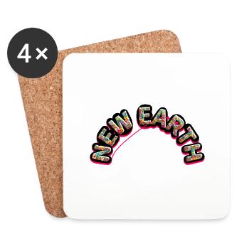 New earth written in flowers, pointing to love - Coasters (set of 4) - white - Front