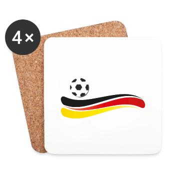 fußball deutschland - Untersetzer (4er-Set) - Weiß - Vorne