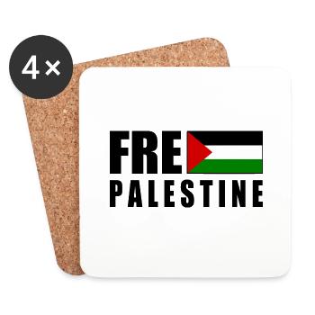 Free palestine - Dessous de verre (lot de 4) - blanc - Devant