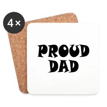 Proud dad - Untersetzer (4er-Set) - Weiß - Vorne