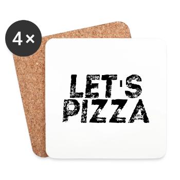 Let's Pizza Gift Idea Food Hunger Hungry - Coasters (set of 4) - white - Front