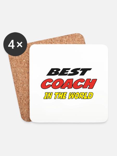Best COACH in the world - Coasters (set of 4) - white