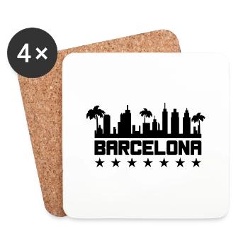 Barcelone - Dessous de verre (lot de 4) - blanc - Devant