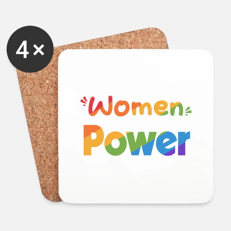 Frauen POWER DE mc - Untersetzer (4er-Set) - Weiß