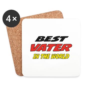 Best VATER in the world - Dessous de verre (lot de 4) - blanc - Devant