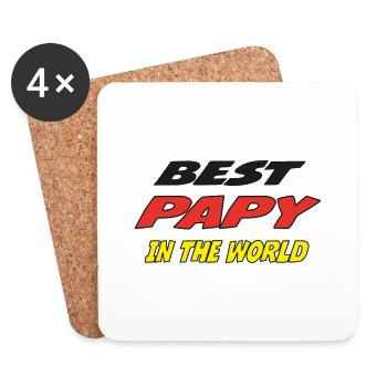Bestes PAPY der Welt - Untersetzer (4er-Set) - Weiß - Vorne