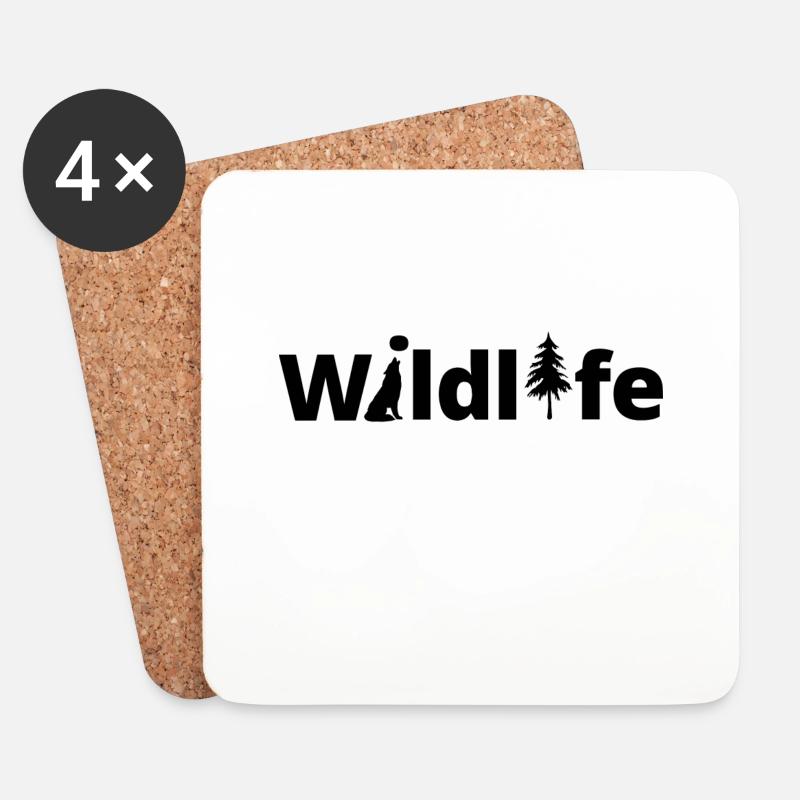 Wildlife - Untersetzer (4er-Set) - Weiß