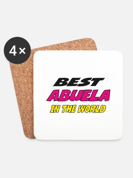 Best ABUELA in the world - Coasters (set of 4) - white