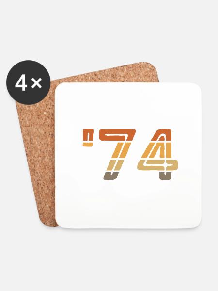 Year 1974 - '74 - Coasters (set of 4) - white