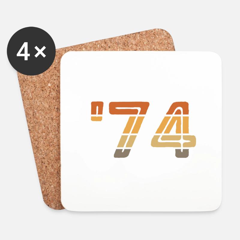 Year 1974 - '74 - Coasters (set of 4) - white