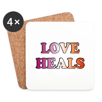 Love Heals Lesbian Flag - Coasters (set of 4) - white - Front