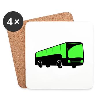 bus busfahren - Untersetzer (4er-Set) - Weiß - Vorne