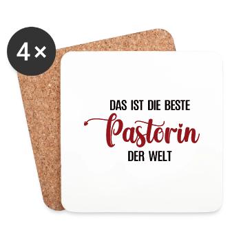 Beste Pastorin Spruch Priesterin Danke Pastor Frau - Untersetzer (4er-Set) - Weiß - Vorne