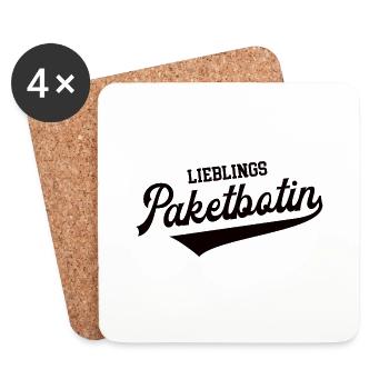 Paketbotin Beste Botin Zustellerin KEP Postbotin - Untersetzer (4er-Set) - Weiß - Vorne