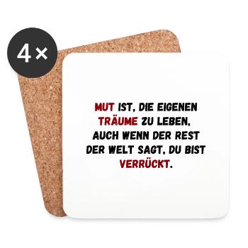 Mutig Träumen - Untersetzer (4er-Set) - Weiß - Vorne