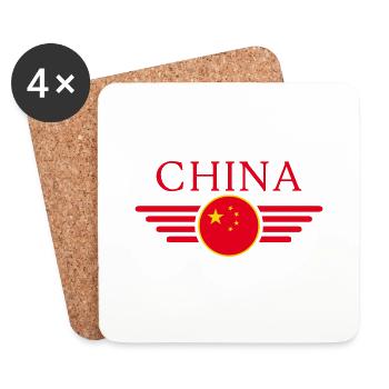 I Love China, Elegance Style Design T-Shirt - Coasters (set of 4) - white - Front