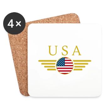 Ich liebe USA, Eleganz Stil Design T-Shirt - Untersetzer (4er-Set) - Weiß - Vorne