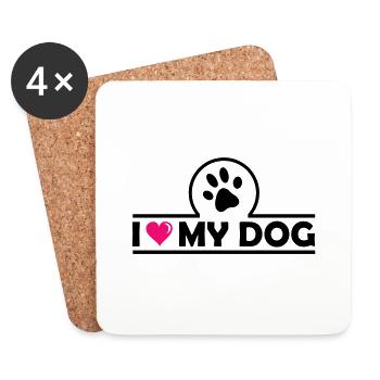 i love my dog - Coasters (set of 4) - white - Front