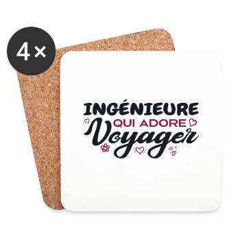 Weltenbummler Ingenieur mit einer Leidenschaft für das Reisen - Untersetzer (4er-Set) - Weiß - Vorne