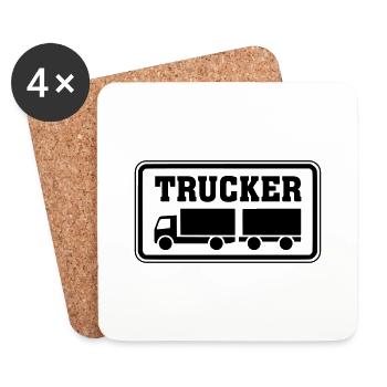 Shield Trucker Remorque Camion articulé - Dessous de verre (lot de 4) - blanc - Devant