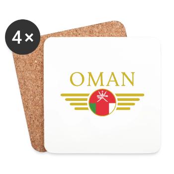 Ich liebe Oman, Eleganz Stil Design T-Shirt - Untersetzer (4er-Set) - Weiß - Vorne