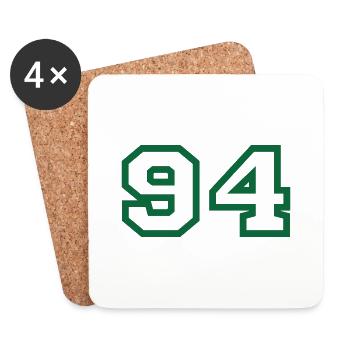 Number 94 sport - Coasters (set of 4) - white - Front