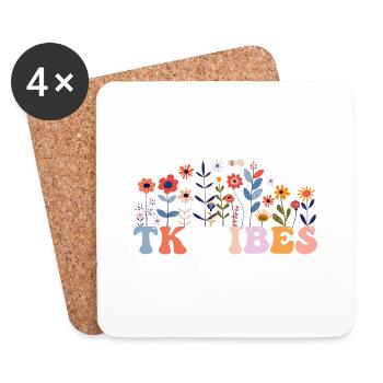 TK Vibes Wildflower Retro Teacher Daisy Kid - Dessous de verre (lot de 4) - blanc - Devant