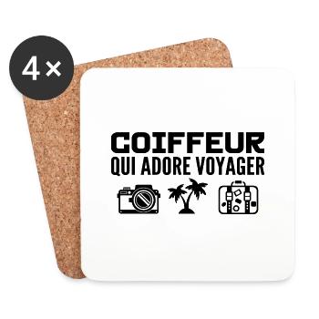 Travelers & Hairdressers: Passion & Discovery - Coasters (set of 4) - white - Front