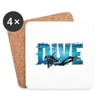 Plonger - Dessous de verre (lot de 4) - blanc - Devant