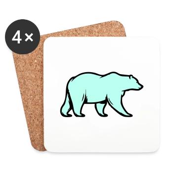Polar bear - Coasters (set of 4) - white - Front