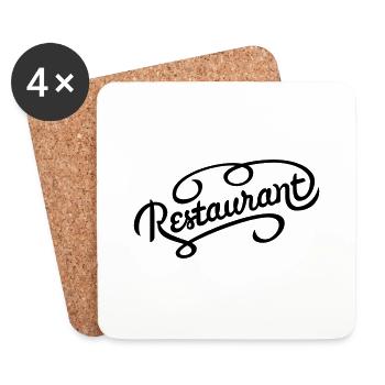 Restaurant lettering - Coasters (set of 4) - white - Front