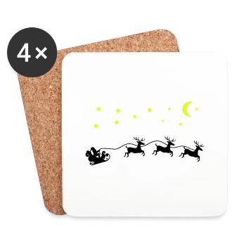 weihnachtsmann weihnachten schlitten - Untersetzer (4er-Set) - Weiß - Vorne