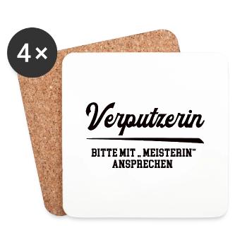 Verputzerin Meister Prüfung Bestanden Verputzerei - Untersetzer (4er-Set) - Weiß - Vorne