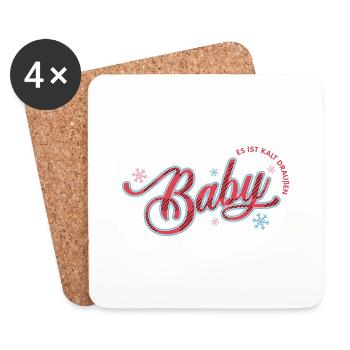 Baby es ist kalt draußen - Untersetzer (4er-Set) - Weiß - Vorne