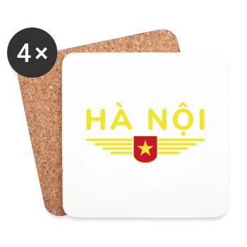 Vietnam Fan, Outfit T Shirt Design - Coasters (set of 4) - white - Front