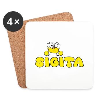 Sigita Poulet Jaune Sweet Name - Dessous de verre (lot de 4) - blanc - Devant