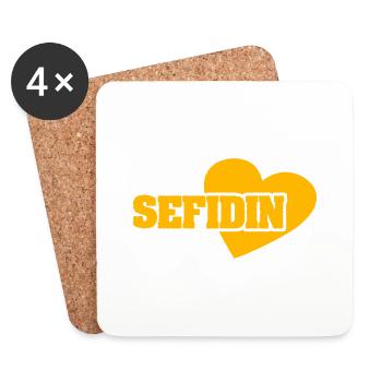 Cadeau pour Sefidin - Dessous de verre (lot de 4) - blanc - Devant