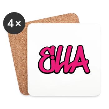 Ella Name Graffiti Hip Hop - Untersetzer (4er-Set) - Weiß - Vorne