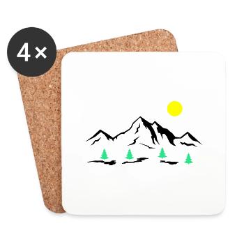 Mountains - Coasters (set of 4) - white - Front