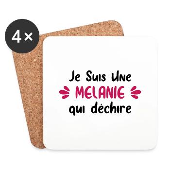 t shirt I'm a Melanie who rocks - Coasters (set of 4) - white - Front