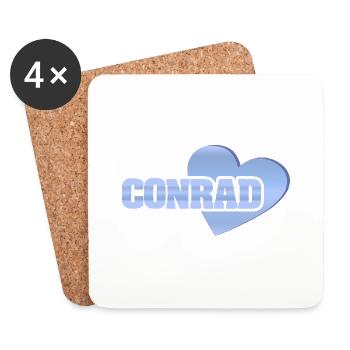 Cadeau pour Conrad - Dessous de verre (lot de 4) - blanc - Devant