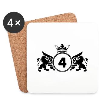Armoiries 4 - Dessous de verre (lot de 4) - blanc - Devant