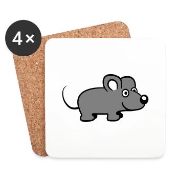 Maus Mäuschen Süße Kleine Ratte Nager Freundlich - Untersetzer (4er-Set) - Weiß - Vorne