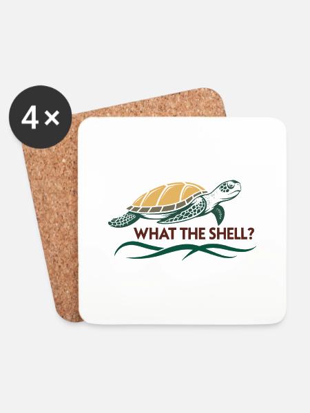 What the Shell? - Coasters (set of 4) - white
