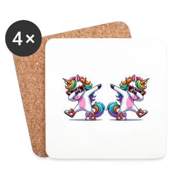 Bande dessinée Licorne 2 - Dessous de verre (lot de 4) - blanc - Devant