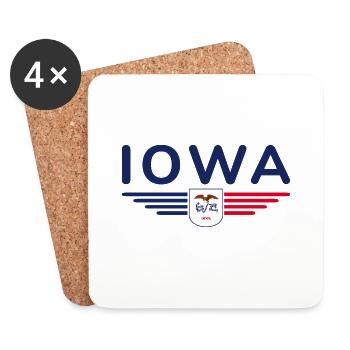 Iowa Fan T-Shirt – Your State! - Coasters (set of 4) - white - Front